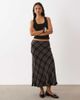 Mango Mango midi skirt in brown check - 1