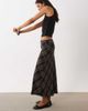 Mango Mango midi skirt in brown check - 3