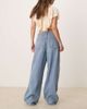 Mango Mango Mila relaxed straight leg jeans with bleach front in light blue - 2