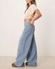 Mango Mango Mila relaxed straight leg jeans with bleach front in light blue - 3