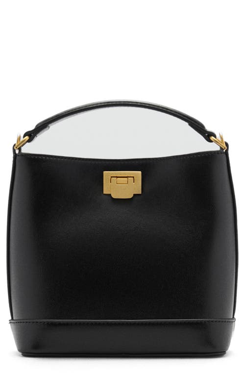 MANGO MANGO Mini Faux Leather Top Handle Bag