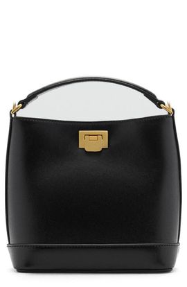 MANGO MANGO Mini Faux Leather Top Handle Bag