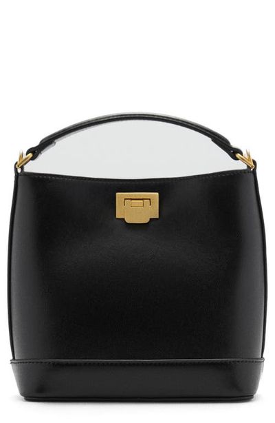 MANGO MANGO Mini Faux Leather Top Handle Bag