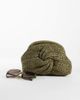 Mango Mango mini raffia knot detail clutch bag with detatchable chain in khaki-Green - 2