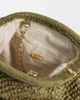 Mango Mango mini raffia knot detail clutch bag with detatchable chain in khaki-Green - 3