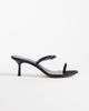 Mango Mango minimal heeled sandals with buckles in black - 1