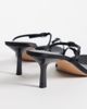 Mango Mango minimal heeled sandals with buckles in black - 4