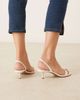 Mango Mango minimal slingback heeled sandals in beige-Neutral - 3