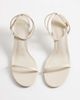 Mango Mango minimalist ankle tie heeled sandals in white - 2