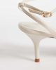 Mango Mango minimalist ankle tie heeled sandals in white - 3