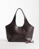 Mango Mango minimalist faux leather tote in chocolate-Brown - 2