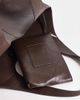 Mango Mango minimalist faux leather tote in chocolate-Brown - 3
