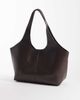Mango Mango minimalist faux leather tote in chocolate-Brown - 4