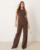 Mango Mango Misuri pleat front tailored pants in brown - part of a set - 1