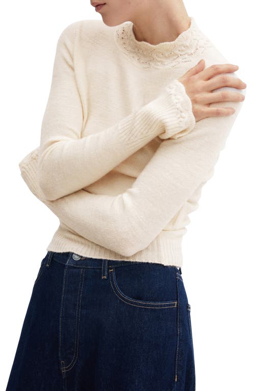MANGO MANGO Mock Neck Flare Cuff Sweater