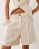 Mango Mango Napoli bermuda shorts in beige - part of a set-Neutral - 3