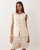 Mango Mango Napoli longline vest in beige - part of a set-Neutral - 1