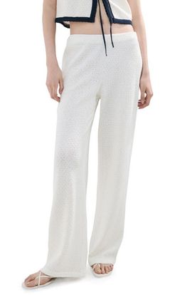 MANGO MANGO Nati Textured Straight Leg Pants