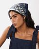 Mango Mango neck scarf in blue tile print-Navy - 1