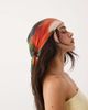 Mango Mango neck scarf in blurred floral print-Orange - 1