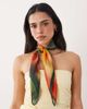 Mango Mango neck scarf in blurred floral print-Orange - 3