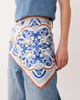 Mango Mango neck scarf in tile print-Blue - 3