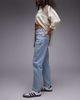 Mango Mango Newmom mom jeans in bleach washed blue - 2