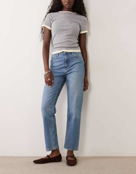 Mango Mango Newmom relaxed mom jeans in light blue