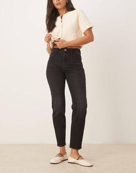 Mango Mango Newmom slim mom jeans in black