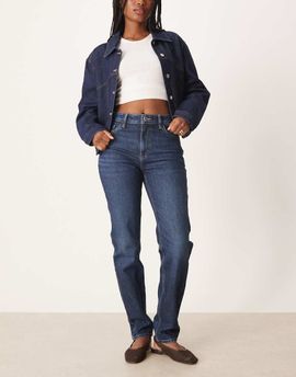 Mango Mango Newmom slim mom jeans in deep blue
