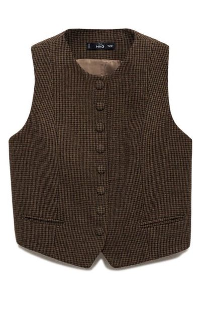 MANGO MANGO Nimes Microcheck Waistcoat