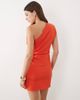 Mango Mango one-shoulder ruched mini dress in bright red-Orange - 2