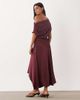 Mango Mango one shoulder satin midi dress in rose-Red - 4