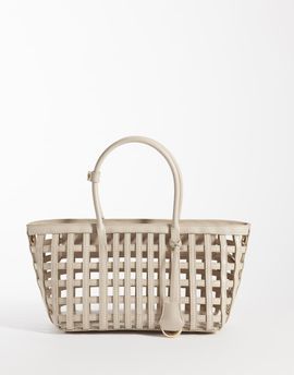 Mango Mango open-weave purse in cream-Neutral