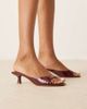 Mango Mango open back kitten heel sandals in cherry red - 1