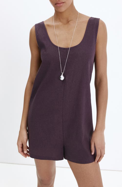 MANGO MANGO Open Back Linen Blend Romper