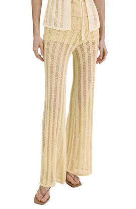 MANGO MANGO Open Knit Wide Leg Pants