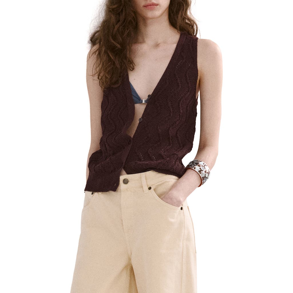 MANGO MANGO Open Stitch Sweater Vest