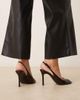 Mango Mango open toe slingback heels in cherry red - 3