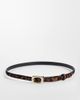 Mango Mango oval buckle belt in leopard print-Brown - 1