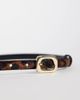 Mango Mango oval buckle belt in leopard print-Brown - 2