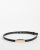 Mango Mango oval buckle slim belt in black - 1