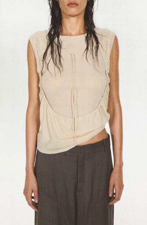 MANGO MANGO Overlay Top with Gathered Detail