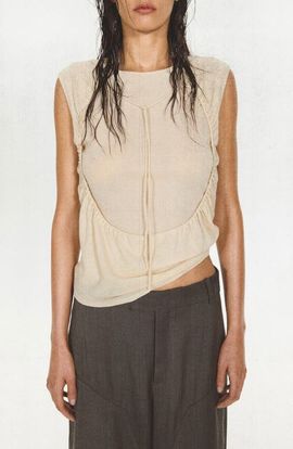 MANGO MANGO Overlay Top with Gathered Detail