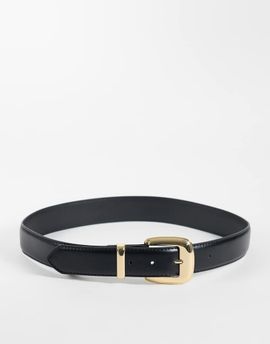 Mango Mango oversized buckle belt in black
