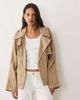 Mango Mango oversized short trench coat in sand-Neutral - 1