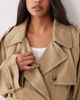 Mango Mango oversized short trench coat in sand-Neutral - 2