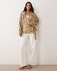 Mango Mango oversized short trench coat in sand-Neutral - 3