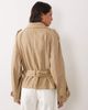 Mango Mango oversized short trench coat in sand-Neutral - 4