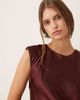 Mango Mango padded shoulders satin midaxi dress in brown - 2